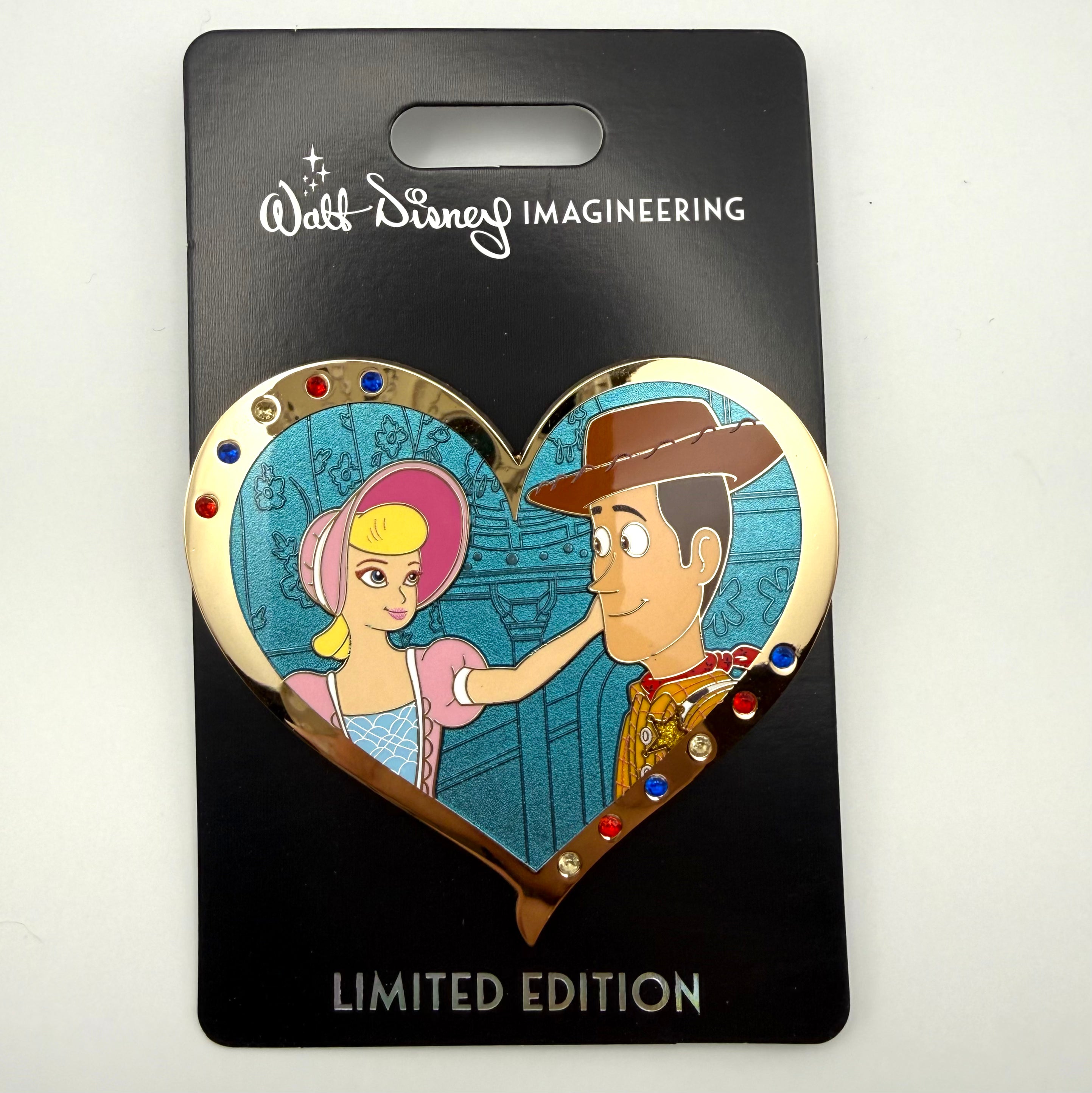 Disney Valentine's Gem Hearts Pin WDI MOG Woody Bo Peep Toy Story Pin LE 300
