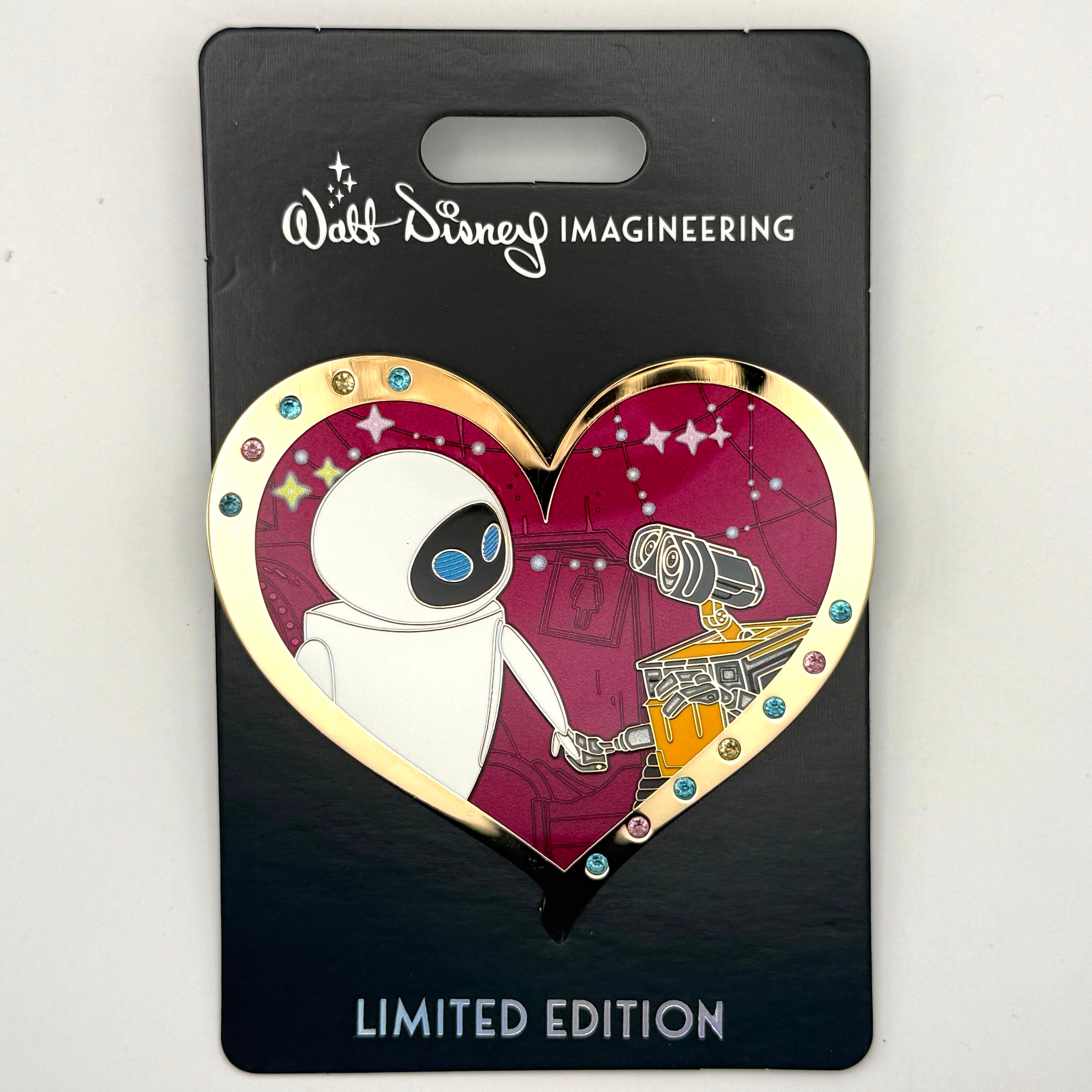 Disney WDI MOG Valentine's Gem Hearts Walle and Eve Pin LE 300