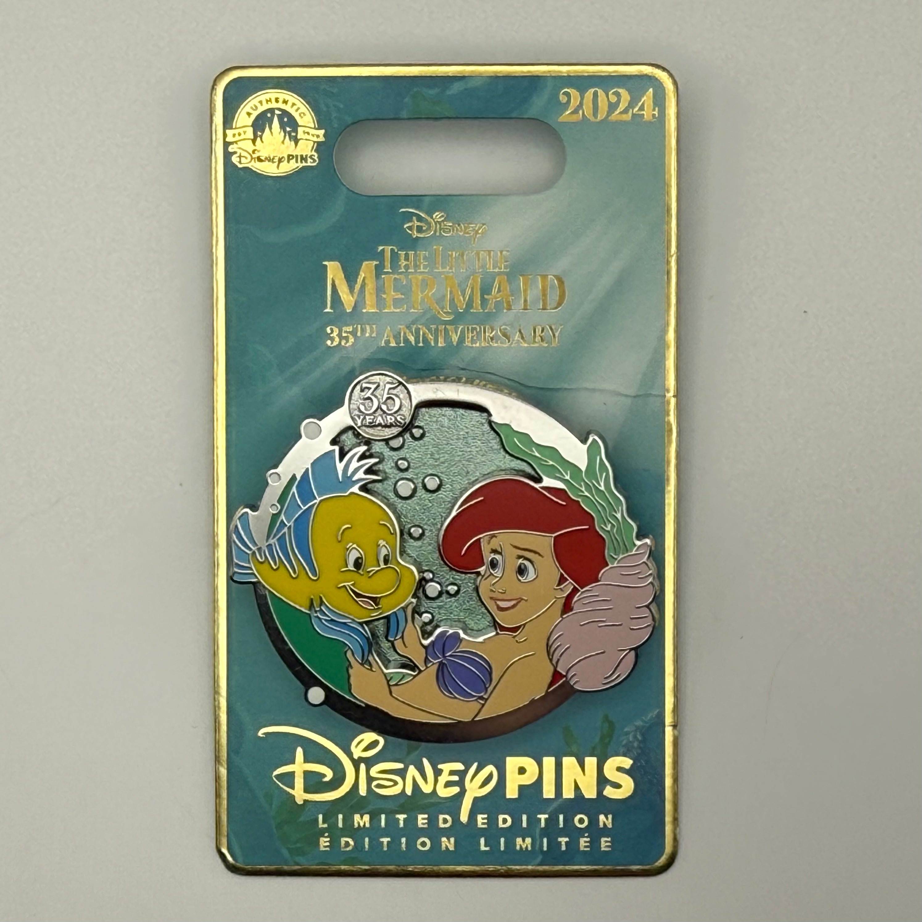 Disney 2024 Little Mermaid 35th Anniversary Ariel and Flounder LE 4000 Pin