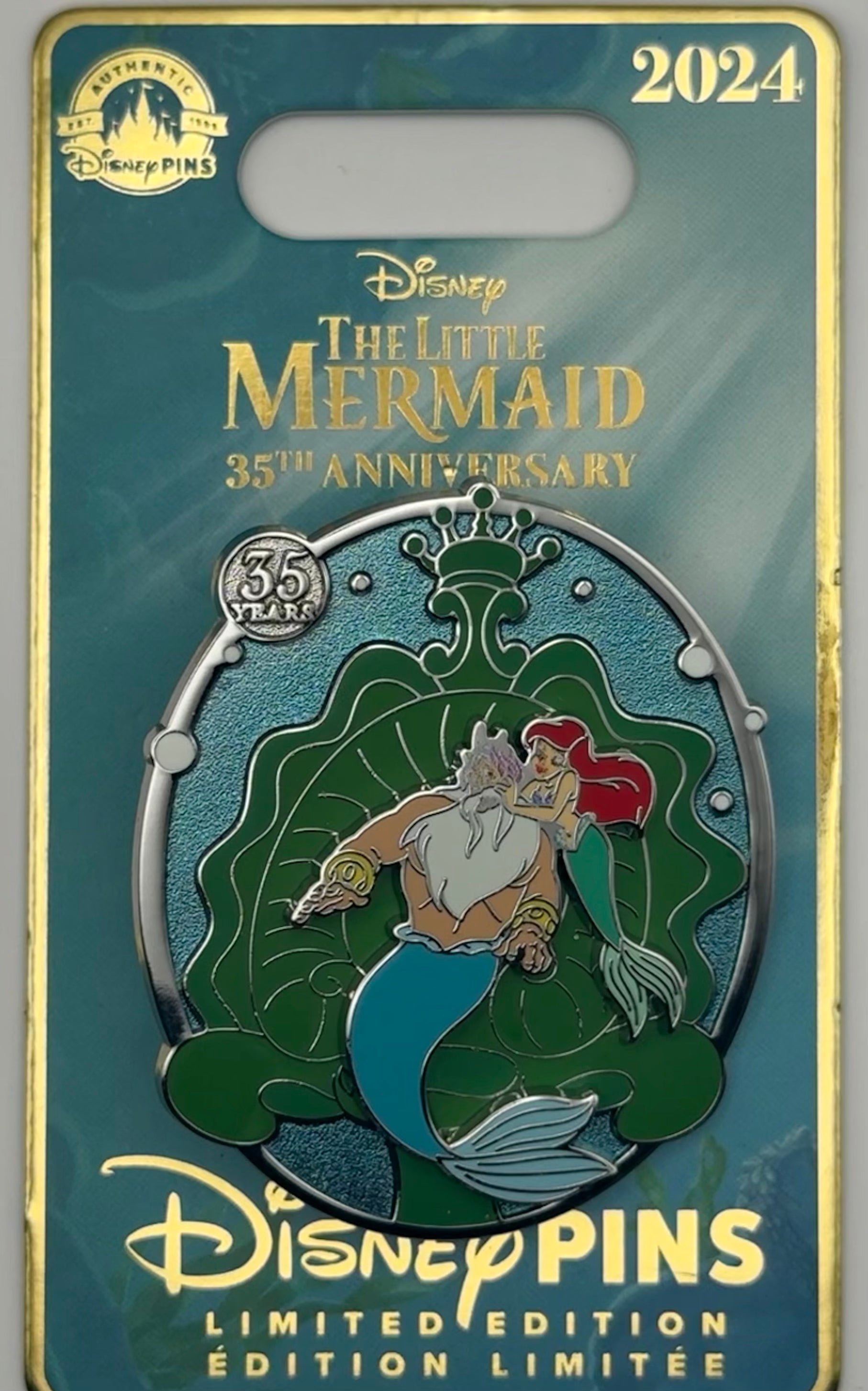 2024 Disney Parks The Little Mermaid 35th Anniversary Ariel & Triton LE Pin