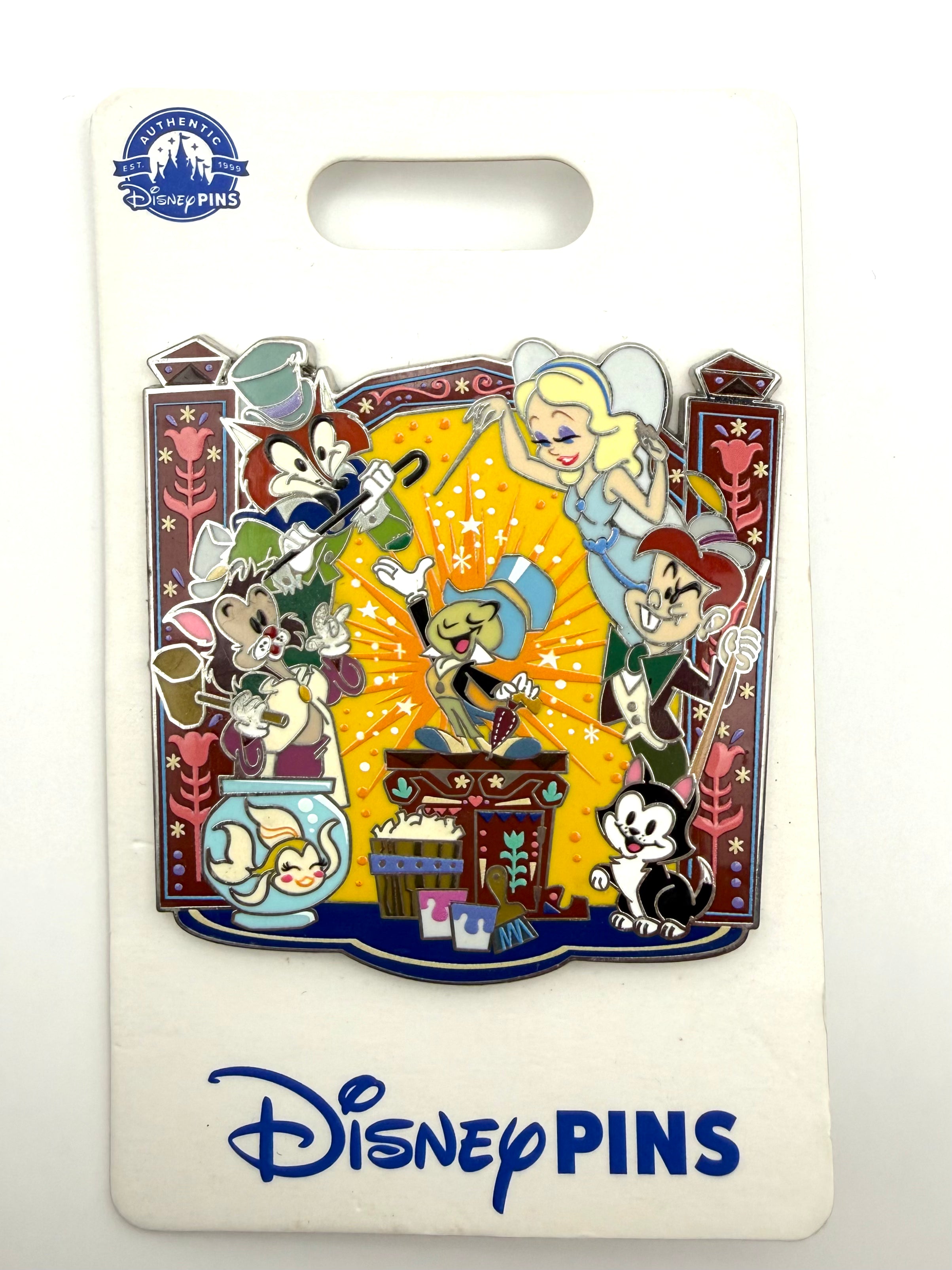 Disney Supporting Cast Family Cluster Pinocchio Blue Fairy Jiminy Cricket Pin