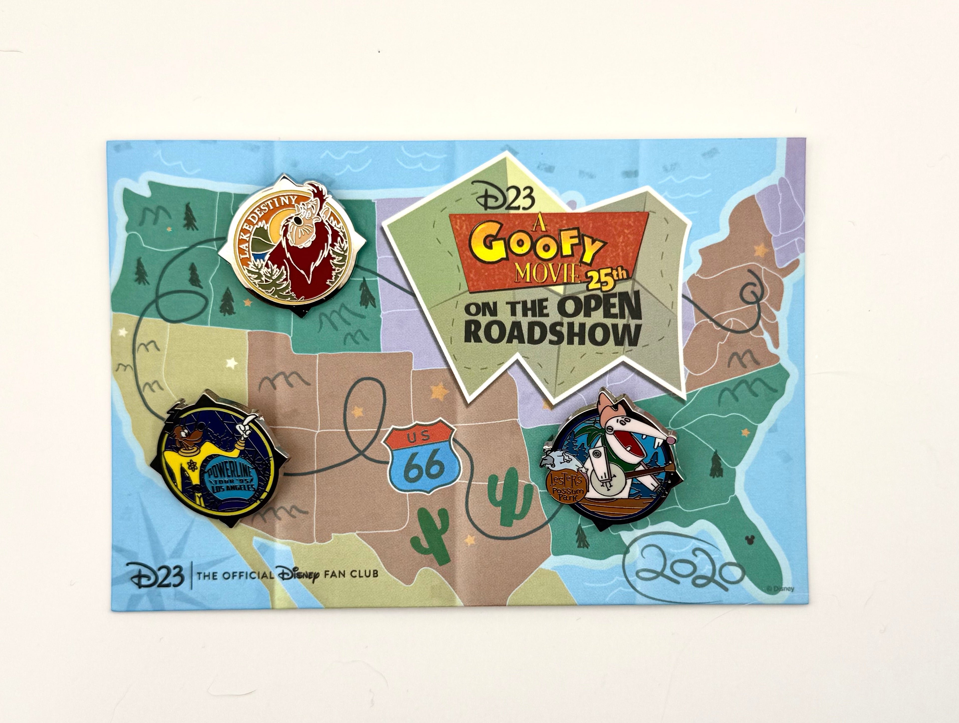 D23 Disney Fan Club A Goofy Movie 25th Anniversary On The Open Roadshow Pin Set