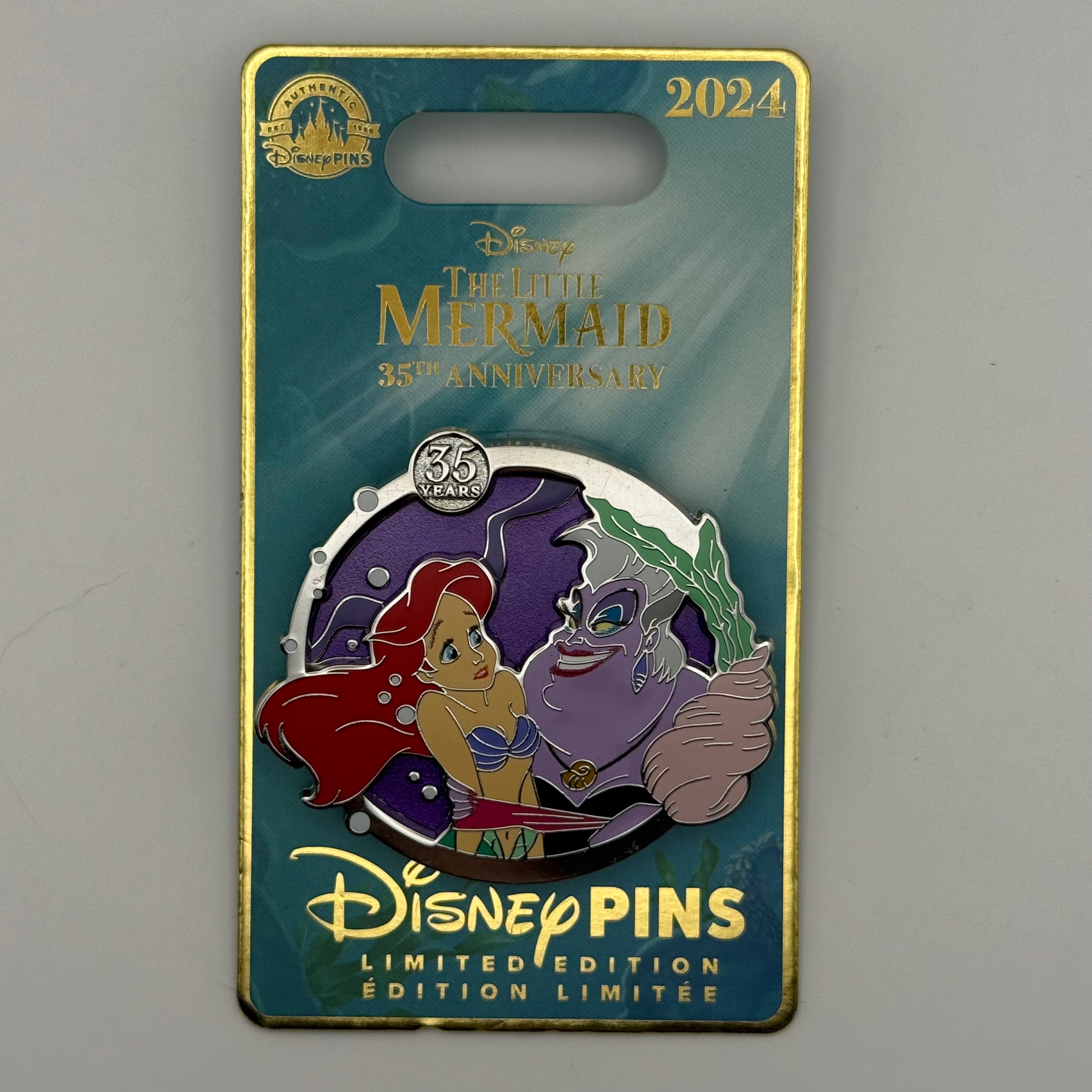 2024 Disney Parks The Little Mermaid 35th Anniversary Ariel & Ursula Pin LE