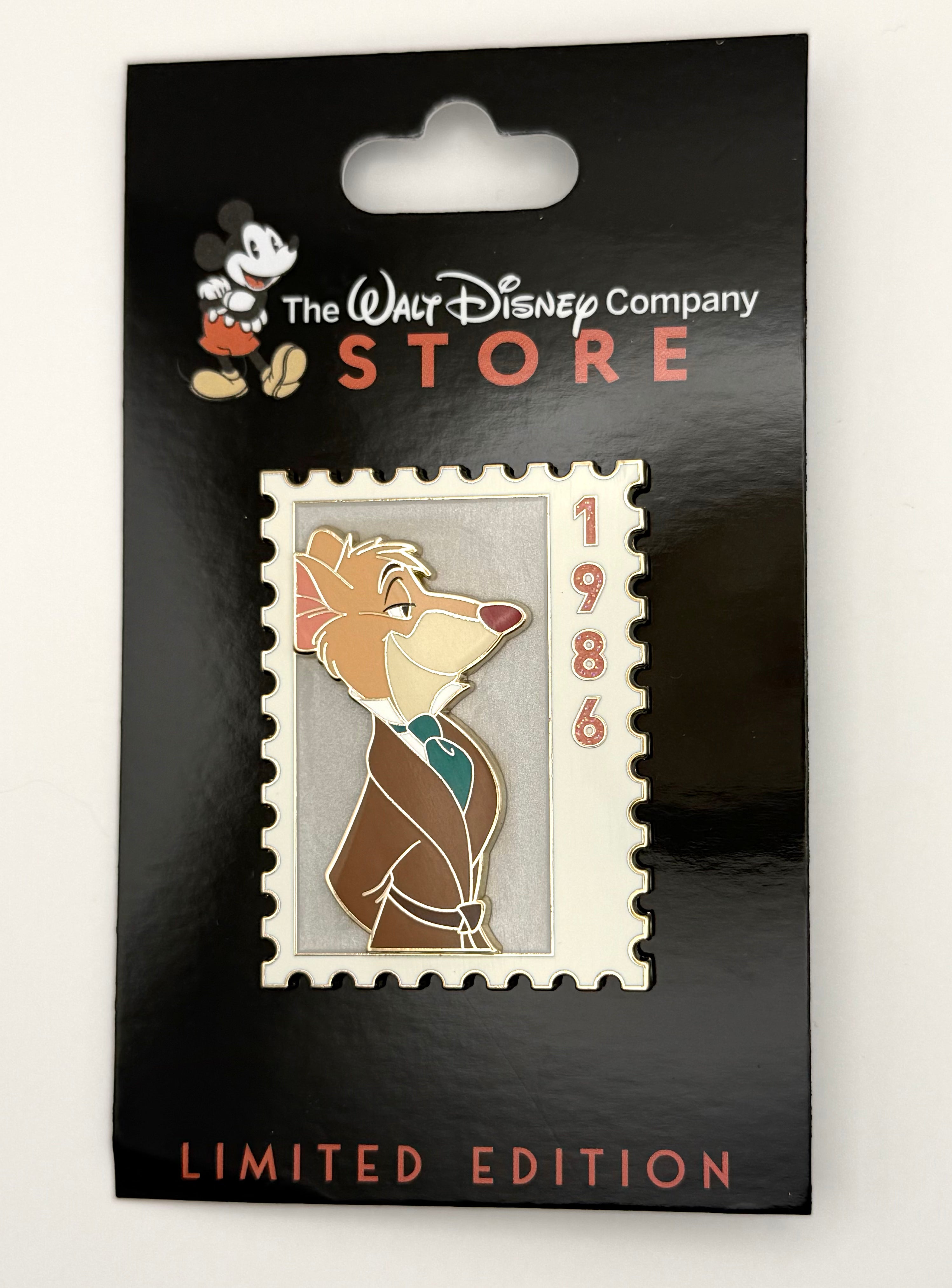 DEC TWDC Commemorative Animal Stamps Basil The Great Mouse Detective LE 300 Pin