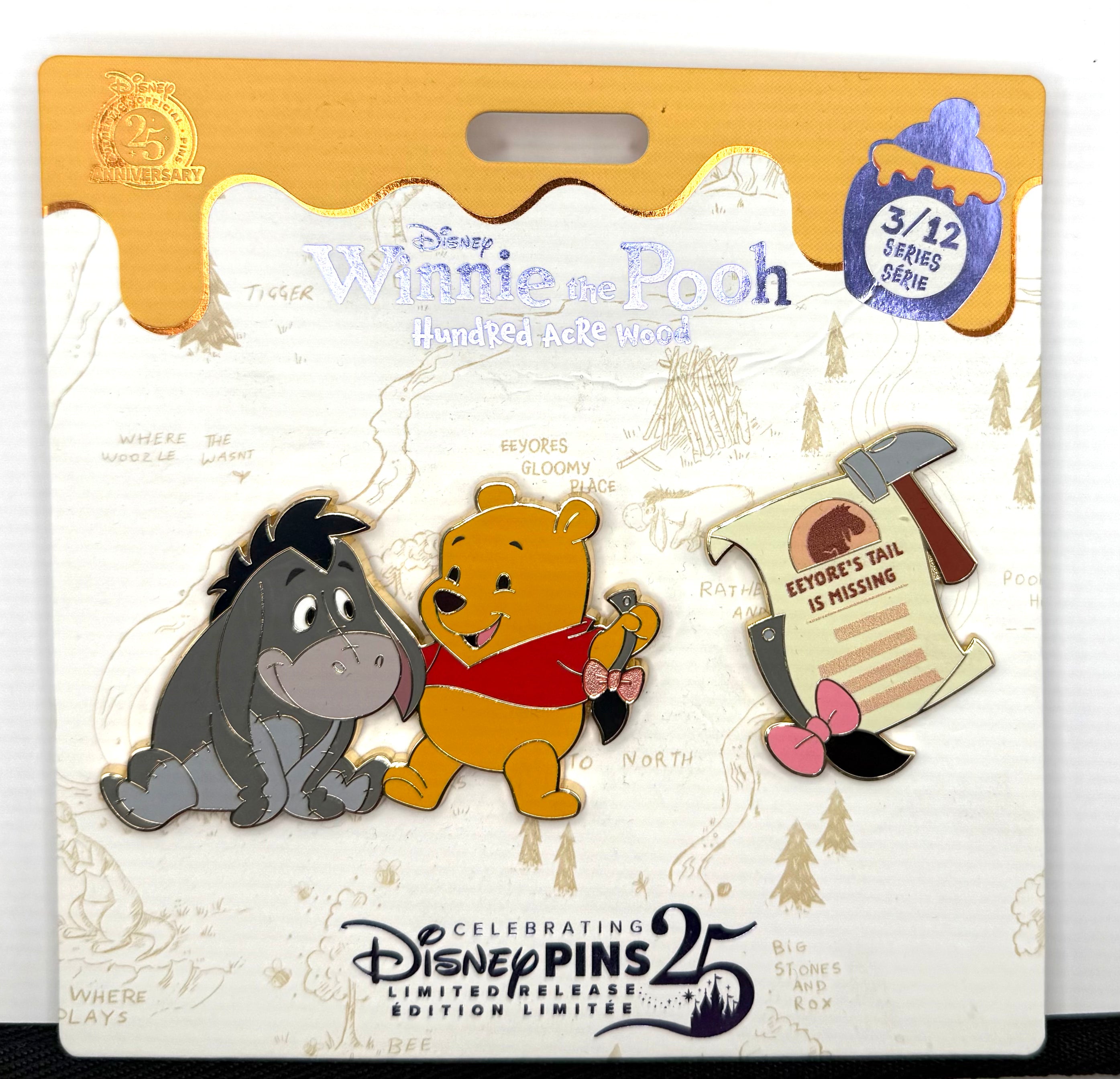 Disney Winnie The Pooh Hundred Acre Wood Series 3/12 LR Pin Set Eeyore