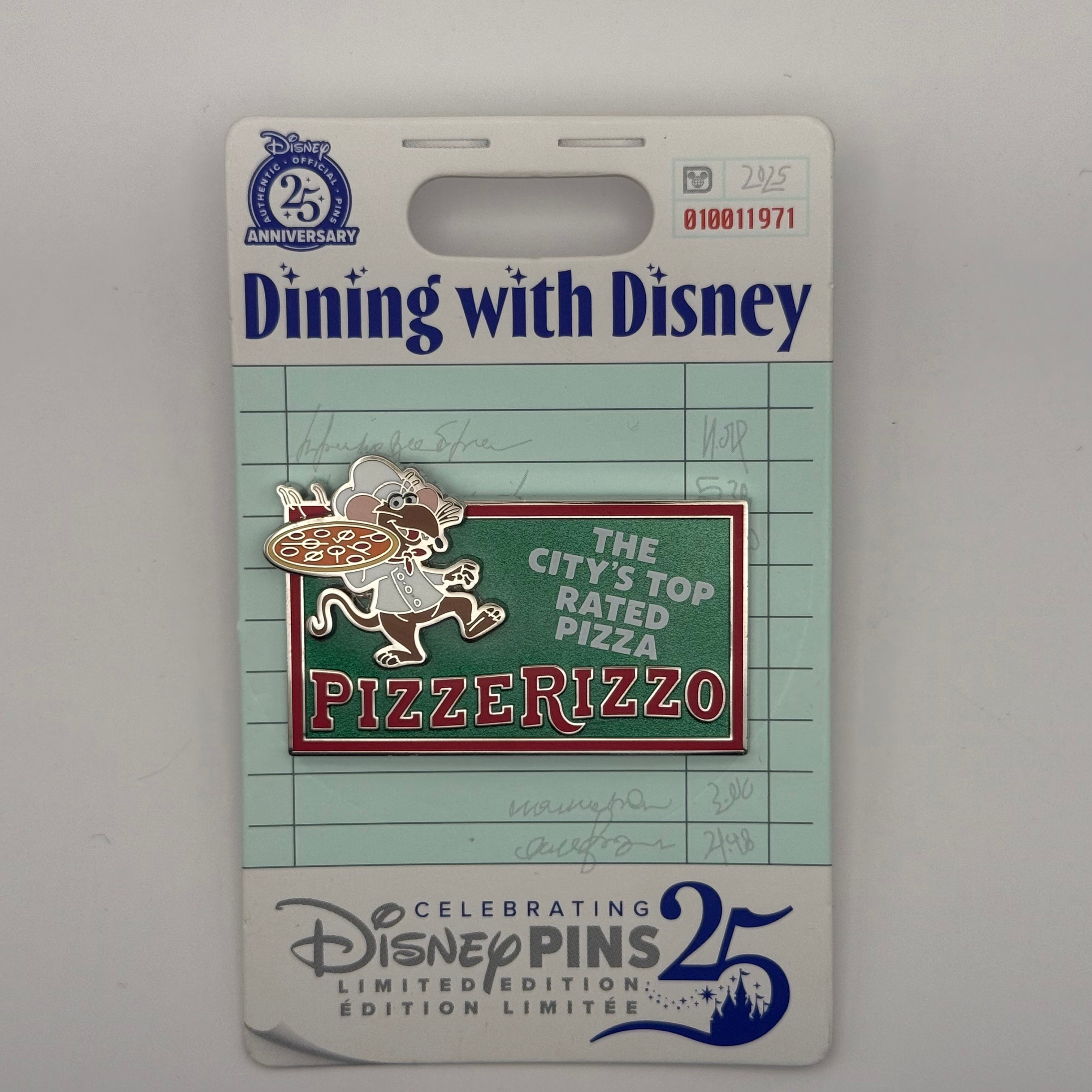 2025 Disney Parks Dining With Disney Pizzerizzo Hollywood Studios LE Pin Rizzo